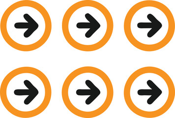 Six orange directional arrows pointing right.