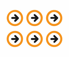 Six orange directional arrows pointing right.