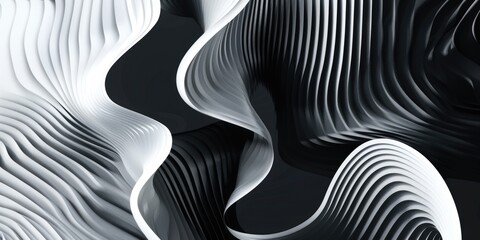 black and white lines wave movement design background