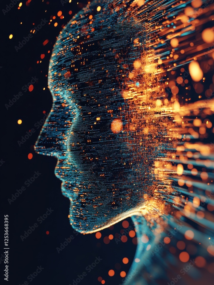 Poster abstract artificial intelligence element. abstract infographics visualization. big data code represe