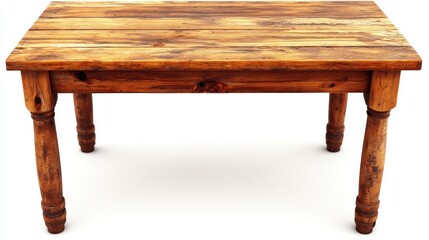 Rustic wooden dining table with natural patina and sturdy legs, showcasing artisanal craftsmanship