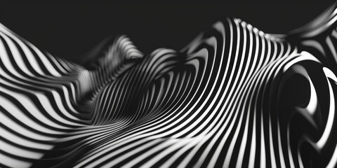 black and white lines wave movement design background