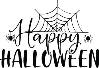 Halloween illustration text design 