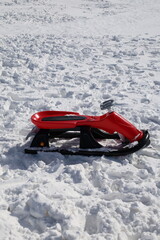 Sled snow mountain. High quality photo