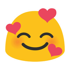 Smiling Face with Hearts Minimalist Clipart Illustration | Happy Emoji Expression | Isolated on White Background