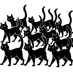 black silhouettes of animals