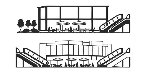 3D Rendering of a Modern Restaurant and Mall – Architectural Visualization

