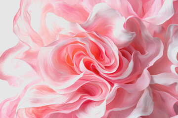 Fototapeta premium Pink rose flower with delicate petals on a clean white background for nature and floral themes