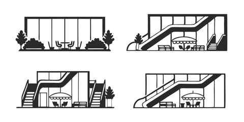 Fototapeta premium 3D Rendering of a Modern Restaurant and Mall – Architectural Visualization