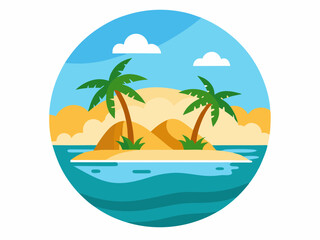 Playa Islas Icono de la Naturaleza: Vector para Aplicaciones Web y Móviles