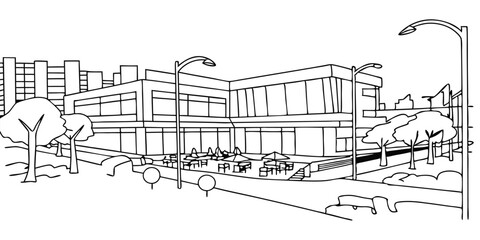 3D Rendering of a Modern Restaurant and Mall – Architectural Visualization

