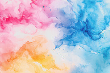 Obraz premium Colorful watercolor background with vibrant hues and artistic paint splashes in abstract design