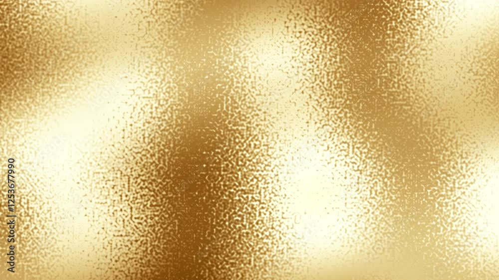Poster Gold grainy 3D abstract graphics background animation, golden bright moving waves shiny and glossy metallic silk seamless 4K loop video