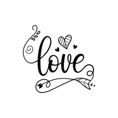 Hearts. Hand-drawn design elements