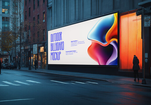 Outdoor Billboard Mockup  &ndash; Realistic Urban Advertising Banner, Street Poster, City Branding, and Outdoor Display for Marketing Campaigns