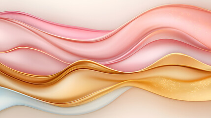 Obraz premium Smooth metallic textures in soft pastel colors create flowing design