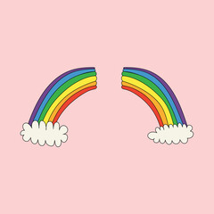 Whimsical Rainbow and Clouds Illustration
