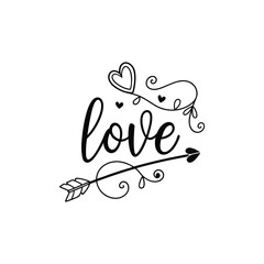 Hearts. Hand-drawn design elements