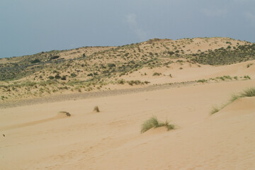 Sand dunes in Is Arenas, Torre dei Corsari. Costa Verde Oristano, Sardinia. Iralia
