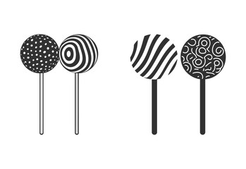 Minimalist black and white lollipop vector design