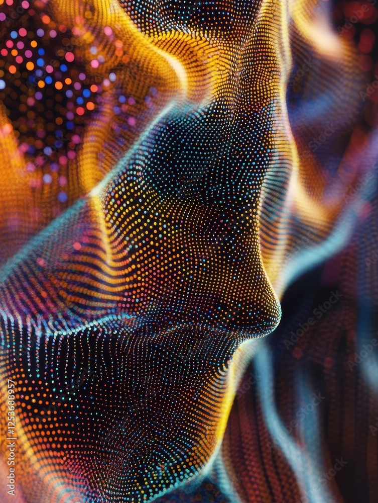 Poster artificial intelligence illustration. abstract polygonal space. triangles with connecting dots and l