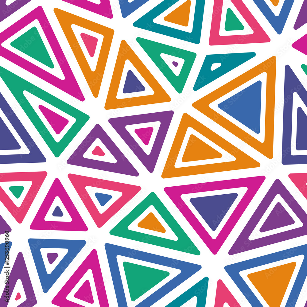 Poster abstract background with mosaic triangle shapes. rounded solid shapes in frames. big triangles size.