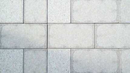 Naklejka premium High-resolution image showcasing a seamless pattern of pale grey paving stones, ideal for background textures or design projects needing a clean, contemporary aesthetic.
