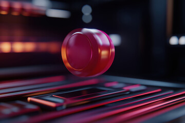 Floating vibrant orb in a futuristic environment with glowing elements