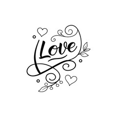 Hearts. Hand-drawn design elements