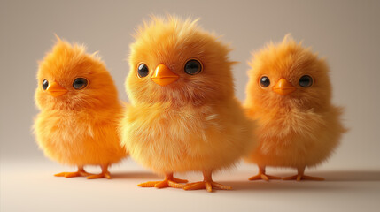 chick figurine with soft, fluffy textures and bright