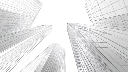 Fototapeta premium Abstract architectural city skyline view