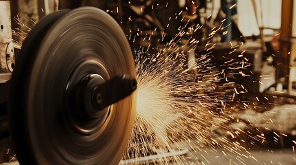 A grinding wheel is a circular abrasive tool used for cutting, shaping, and finishing metal, wood, and other materials. It consists of abrasive grains bonded together with materials like resin, vitrif