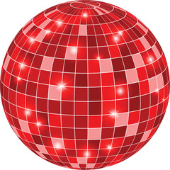 red disco ball on transporent background
