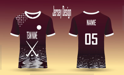 Naklejka premium Multicolor hockey jersey template for team front and back shirt