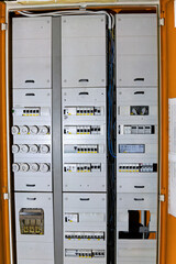 Lost Place, old, deactivated, partially destroyed fuse box for large systems