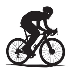 Naklejka premium Silhouette of a Road Bike Racer - Vector Illustration