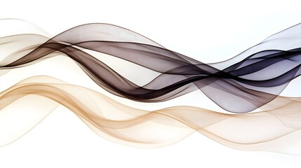 Abstract Flowing Waves in Soft Tones of Brown and Black Hues