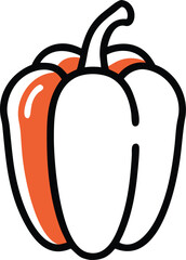 Capsicum Vector Art Illustration Isolated on white background 