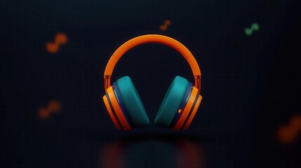 music and entertainment movies trends. Glowing headphone icon surrounded by cinematic stills and trending song titles, symbolizing the fusion of sound and film