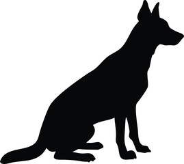 
German shepherd dog breed black silhouette Icon, German shepherd dog silhouette Vector, isolated on a white background