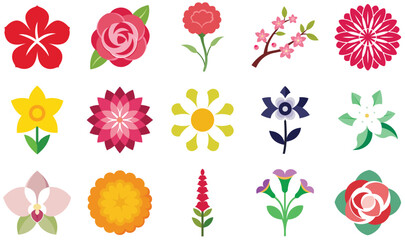 Beautiful Flower Illustrations Set for Projects