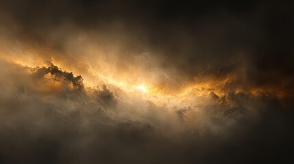 Fototapeta premium Dramatic dark clouds fill the sky, a moody and atmospheric nature photography image