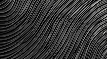 Abstract Texture of Wavy Lines in Monochrome Shades of Black