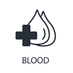 blood icon. vector.Editable stroke.linear style sign for use web design,logo.Symbol illustration.