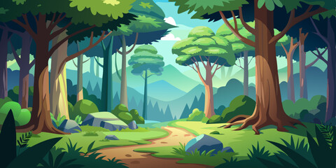 The picture shows a dense forest that is alive and lush generate ai	