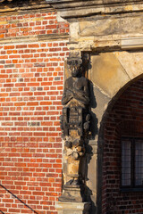 Detail of arched gate to Frederiksborg castle in Hillerod, Denmark