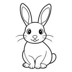 Cute cartoon rabbit with big ears and whiskers