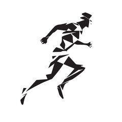 Modern Style Runner in Motion &ndash; Vector Illustration
