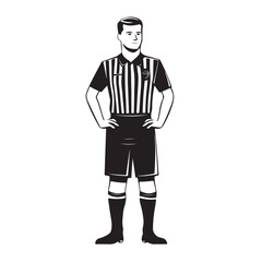 Vector Art of a Referee Standing with Hand Gesture