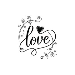 Hearts. Hand-drawn design elements